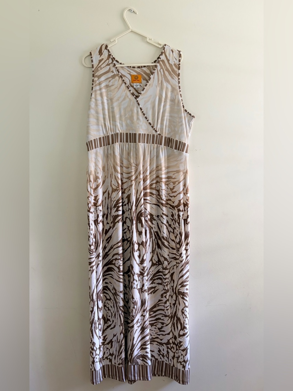 Ruby Rd. Beige & Brown Printed Sleeveless Maxi Dress
